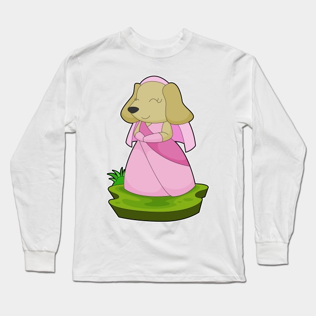 Dog Bride Veil Wedding Long Sleeve T-Shirt by Markus Schnabel